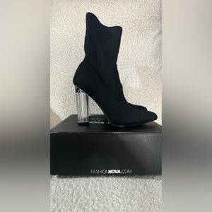 Fashion Nova Black Booties - FN Aleeza Booties